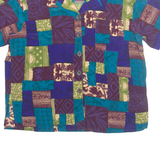 MELROSE STUDIO Womens Printed Shirt Purple Collared Crazy Pattern M