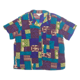 MELROSE STUDIO Womens Printed Shirt Purple Collared Crazy Pattern M