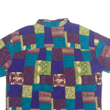 MELROSE STUDIO Womens Printed Shirt Purple Collared Crazy Pattern M