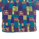 MELROSE STUDIO Womens Printed Shirt Purple Collared Crazy Pattern M