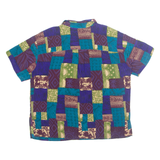 MELROSE STUDIO Womens Printed Shirt Purple Collared Crazy Pattern M