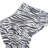 Womens Smock Blouse Black One Shoulder Crazy Pattern M