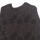 Womens Blouse Brown Long Sleeve 90s Crazy Pattern M