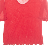 HENNES Sheer Womens Blouse Red L