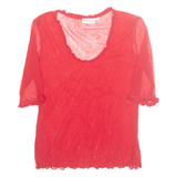 HENNES Sheer Womens Blouse Red L