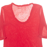 HENNES Sheer Womens Blouse Red L