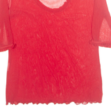 HENNES Sheer Womens Blouse Red L