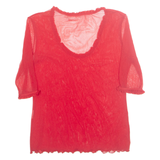 HENNES Sheer Womens Blouse Red L