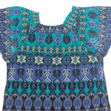 APT 9 Womens Printed Blouse Blue Nylon Crazy Pattern L