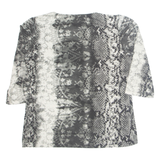 YOUR SIXTH SENSE Womens Printed Blouse Black Long Sleeve Crazy Pattern M