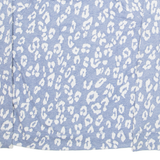 LIZ CLAIBORNE Womens Printed Blouse Blue Long Sleeve Animal Print M