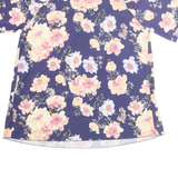 BODYFLIRT Womens Milkmaid Blouse Purple Off Shoulder Floral M