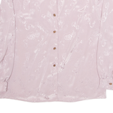 CV Womens Printed Shirt Pink Collared Long Sleeve Crazy Pattern M