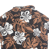 BISHOP ST Womens Printed Shirt Brown Collared Crazy Pattern L