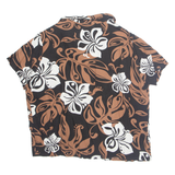 BISHOP ST Womens Printed Shirt Brown Collared Crazy Pattern L