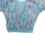 TEDDI Womens Printed Blouse Blue 90s Crazy Pattern M