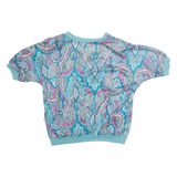 TEDDI Womens Printed Blouse Blue 90s Crazy Pattern M