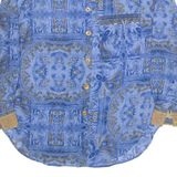 NICOLA Womens Printed Shirt Blue Collared Long Sleeve M