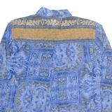 NICOLA Womens Printed Shirt Blue Collared Long Sleeve M