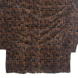 JASON MAXWELL Womens Printed Shirt Brown Collared 90s Crazy Pattern M