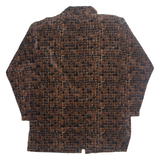 JASON MAXWELL Womens Printed Shirt Brown Collared 90s Crazy Pattern M