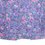 TEDDI Womens Printed Shirt Purple Collared Long Sleeve Floral M