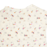 Womens Printed Blouse Cream V-Neck Crazy Pattern L