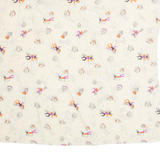 Womens Printed Blouse Cream V-Neck Crazy Pattern L