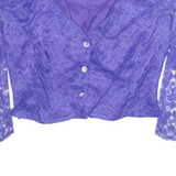 Womens Blouse Purple V-Neck Long Sleeve M