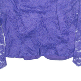Womens Blouse Purple V-Neck Long Sleeve M