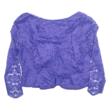 Womens Blouse Purple V-Neck Long Sleeve M
