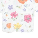 ELTON Womens Printed Shirt White Collared Viscose Floral M