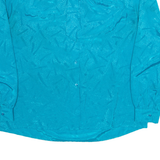 Womens Printed Shirt Blue Collared Long Sleeve M