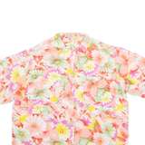 EL-SAAD Womens Printed Shirt Pink Collared Viscose Floral M