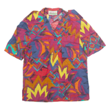 BREAL Womens Printed Shirt Purple Collared Crazy Pattern M