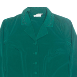 LINDSEY SCOTT Womens Shirt Green Collared Long Sleeve M