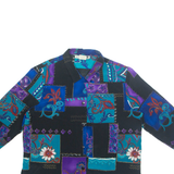 C.CM SHAPES Womens Printed Shirt Blue Collared Long Sleeve Crazy Pattern XL