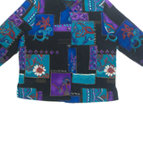 C.CM SHAPES Womens Printed Shirt Blue Collared Long Sleeve Crazy Pattern XL