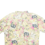 Womens Printed Shirt Yellow Collared Crazy Pattern L