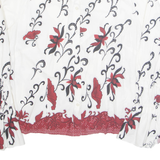 ALBA MODA Womens Printed Shirt White Collared Long Sleeve Floral L