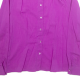 JULIETTA Womens Shirt Purple Collared Long Sleeve M