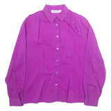 JULIETTA Womens Shirt Purple Collared Long Sleeve M
