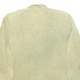 Womens Printed Shirt Green V-Neck Long Sleeve Crazy Pattern L