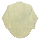 Womens Printed Shirt Green V-Neck Long Sleeve Crazy Pattern L