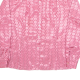 YVES DE VALERE Womens Printed Shirt Pink Collared Long Sleeve Crazy Pattern M