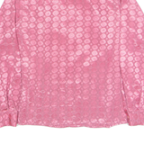 YVES DE VALERE Womens Printed Shirt Pink Collared Long Sleeve Crazy Pattern M