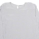 GC FONTANA Womens Printed Shirt Grey Collared Long Sleeve Silk Crazy Pattern L