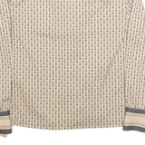 GERRY SPICHMANS Womens Printed Blouse Beige V-Neck Long Sleeve Crazy Pattern M