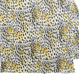 HENGDA Womens Printed Shirt White Collared Long Sleeve Viscose Animal Print L