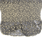 ALL NAMES Womens Shirt Black V-Neck Crazy Pattern M